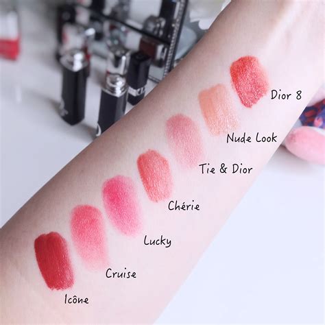 color swatches for dior addict lipstick